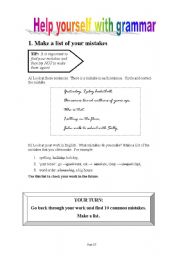 English worksheet: Help yourself with grammar