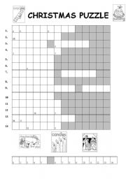 English worksheet: Christmas puzzle