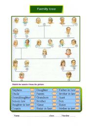 English Worksheet: family