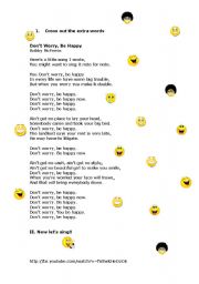 English Worksheet: Dont worry be happy