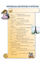 English Worksheet: Present Perfect Simple and Continuous