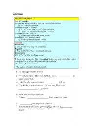 English worksheet: THE FUTURE WITH WILL