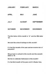 English Worksheet: Months of the Year (matching strips activity)