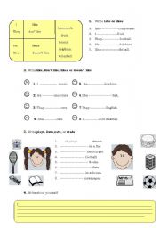 English Worksheet: like-likes