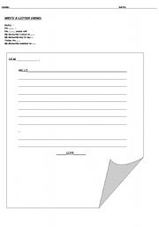 English worksheet: Writing - informal letter - elementary