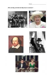 English worksheet: Britains famous people