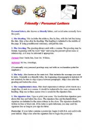 A Friendly Letter Esl Worksheet By Helloellie