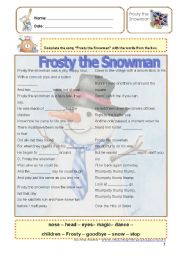 English Worksheet: Frosty the snowman