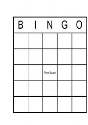 English worksheet: BINGO