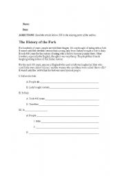 English Worksheet: Outline Form Practice