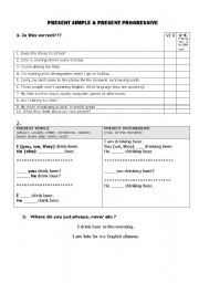 English Worksheet: present simple and continuous