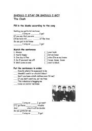 English Worksheet: Should I stay or should I go? - The Clash