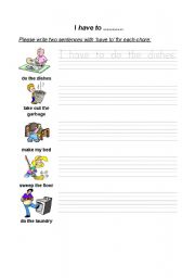 English Worksheet: Have  To..