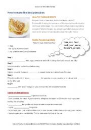 English Worksheet: perfect pancakes