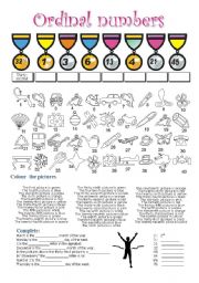 English Worksheet: ORDINAL NUMBERS