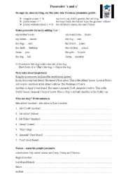 English Worksheet: Possessive s