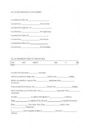 English Worksheet: Nationality