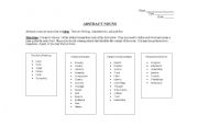 English Worksheet: Abstract noun project