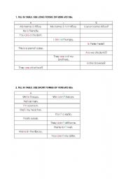 English Worksheet: verb TO BE