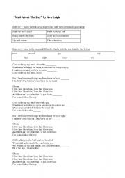 English Worksheet: Mad About The Boy by Ava Leigh