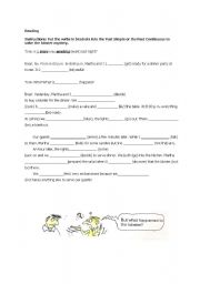 English Worksheet: past simple vs past continuous