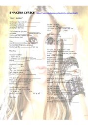 SHAKIRA PART 2_ lyrics, phonetics, vocabulary.....