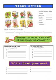 English Worksheet: Tiggys week