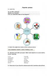 English worksheet: What is your favorite cartoon?