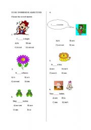 English Worksheet: TO BE, POSSESIVE ADJECTIVES