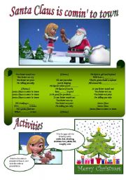 English Worksheet: Santa Claus is coming to town