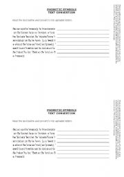 English Worksheet: Phonetic Symbols - Text Transcription