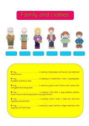 English Worksheet: Family and clothes