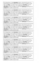 English Worksheet: ED / ING adjectives Text