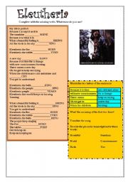 English Worksheet: ELEUTHERIA - LENNY KRAVITZ