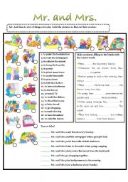 English Worksheet: Mr. and Mrs.