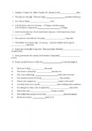 English Worksheet: comparatives and superlatives