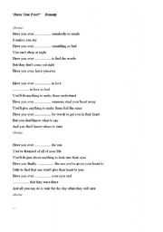 English Worksheet: Have you ever  lyrics (by Brandy) Gap-filling