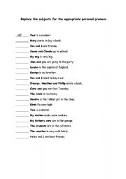 English worksheet: Personal Pronouns.