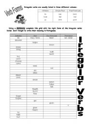 English Worksheet: Irregular Verbs