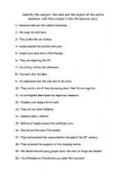 English Worksheet: Passive Voice.