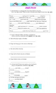 English Worksheet: simple present exercises