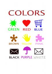 English worksheet: COLORS FOR KIDS