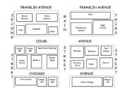 English Worksheet: Simple Map, part 1 of 2