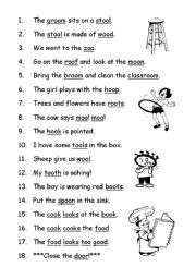 English Worksheet: phonics oo