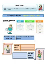 DESCRIBING PEOPLE - AGE - BUILD - HEIGHT (PAGE 1)