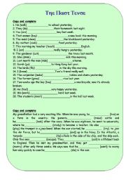 English Worksheet: The Past Tense