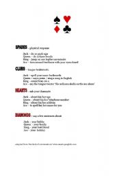 English Worksheet: cards warmer/filler