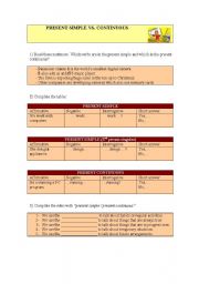 English worksheet: PRESENT SIMPLE VS. CONTINUOUS