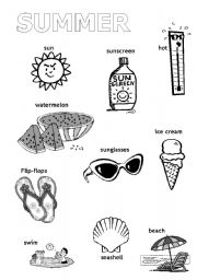 English Worksheet: Summer