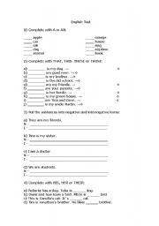 English worksheet: Elementary Test